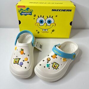 Skechers Foamies Shoes Womens 5 White SpongeBob SquarePants Clogs Lightweight